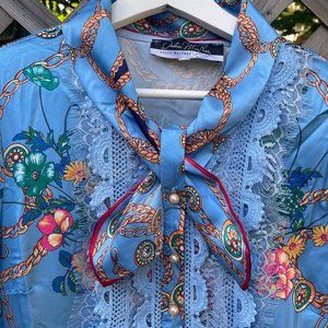 Printed Dahlia MacPhee Dress with tie neck